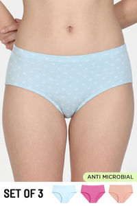 Zivame Medium Rise Full Coverage Hipster Panty (Pack of 3) -  Multicolor — thumbnail 1